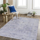 Maval - 8' X 10' Washable Area Rug - Blue / Cream