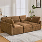 Modern Modular U-Shaped Sofa Bed With Movable Ottoman, USB Ports, Phone Holder