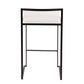 Lemon - Set of 3 - 26" Contemporary Stackable Counter Stools with Black Metal Frame & White Faux Leather Cushion - 16" W x 17.5" D x 31" H - Modern Dining Stools