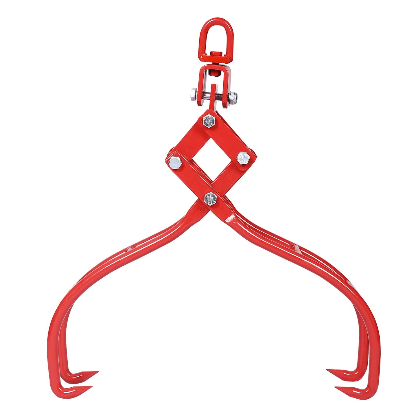 4 Claw Timber Log Lifting Tongs Grabber - Red