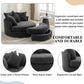 360° Swivel Accent Barrel Chair With Storage Ottoman & 4 Pillows, Modern Leisure Chair Round Accent For Living Room