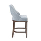 Jovanna - Set of 2 - 26" Blue Upholstered Counter Stool with Swivel Seat and Silver Nailhead Trim