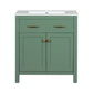 Bathroom Vanity With Ceramic Sink, Modern Single Bathroom Cabinet With 2 Doors And A Shelf, Soft Close Doors