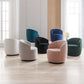 Swivel Accent Armchair Barrel Chair With Powder Coating Metal Ring