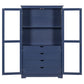 Kitchen Pantry, Freestanding Kitchen Storage Cabinet Display Cabinet With Glass Doors And 4 Built In Drawers For Living Room, Home Office - Blue