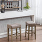 Evora - Set of 2 - 26" Gray Backless Faux Leather Counter Stools for Kitchen Island