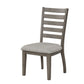 Side Dining Chair With Ladder Back (Set of 2) - Gray