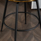 Gyro - Set of 2 - 24" Upholstered Swivel Bar Stools with High-Back, Adjustable Height, and Metal Accents for Kitchen & Dining