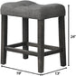 Transitional Style Counter Height Dining Stool With Footrest (Set of 2)