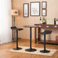 Halvore - Set of 2 - 26" Black Swivel Adjustable Height Bar Stools & Round Bar Table - Modern Faux Leather & Metal Dining Set