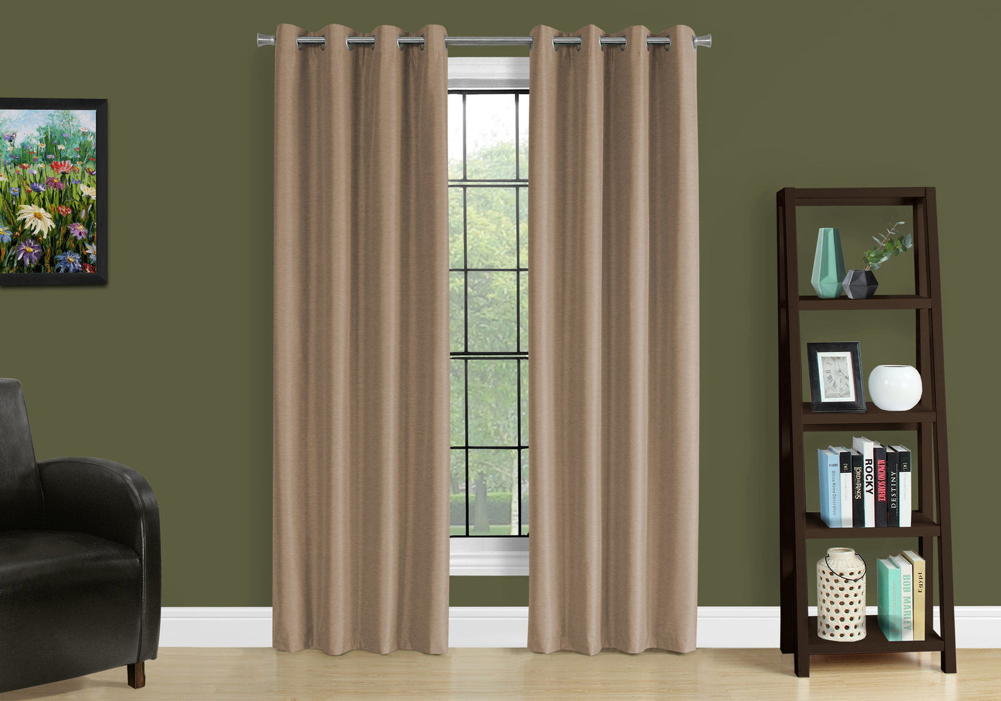 2 Pieces Set, Curtain Panel, Room Darkening, Grommet, Contemporary & Modern