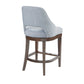 Jovanna - Set of 2 - 26" Blue Upholstered Counter Stool with Swivel Seat and Silver Nailhead Trim