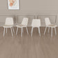 Modern Kitchen Dining Chairs (Set of 4) With Linen Padding And Sturdy Metal Legs - Beige
