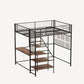 Metal Loft Bed With Built - In Charging Station And LED Light