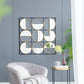 Eclectic Styling Metal Beaded Wall Mirror With Contemporary Design For Bedroom, Liveroom & Entryway