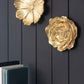 Rose Hanging Resin Wall Accents (Set of 2) - Gold