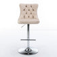 Swivel Barstools Adjusatble Seat Height From 25-33", Modern Upholstered Base Bar Stools With Backs Comfortable Tufted For Home Pub And Kitchen Island (Set of 2)