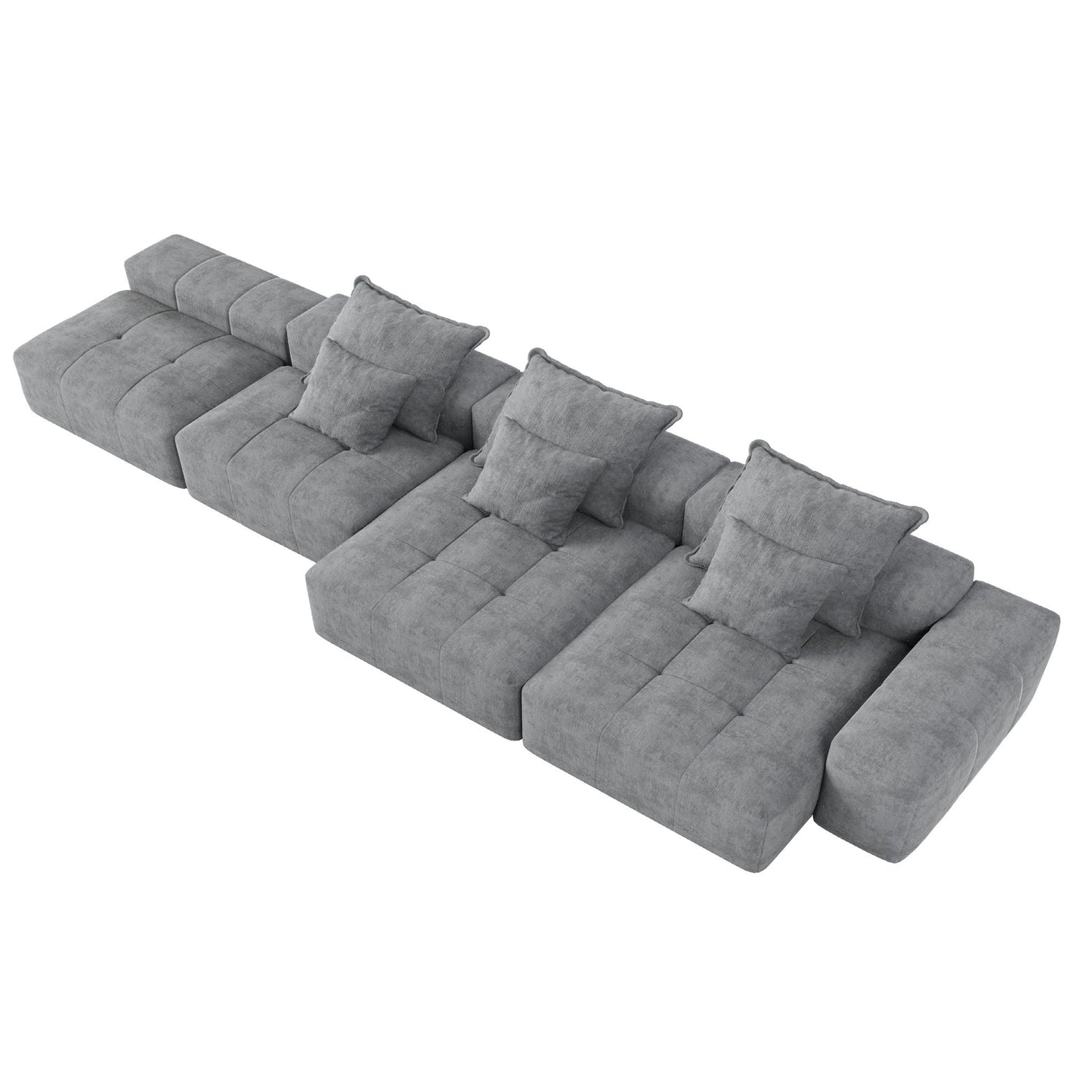 Modern Oversized, Modular Sectional Sofa With Pillows