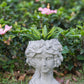 Cement Bust Wall Planter Indoor Outdoor Home Garden Decor, 8 - Gray