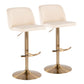 Toriano - Contemporary Adjustable Barstool With Swivel With Rounded T Footrest (Set of 2)