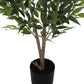 47" Tall, Artificial Plant, Acacia Tree, Indoor, Faux, Fake, Floor, Greenery, Potted, Silk, Decorative - Green / Black