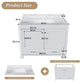 43" Bathroom Vanity, Multi Functional Cabinet - White
