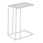 Accent Table, C - Shaped, Tempered Glass, Stylish Design Contemporary & Modern