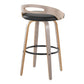 Cassis - Mid Century Modern Fixed Height Barstool With Swivel With Round Footrest (Set of 2)