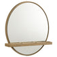 Benson - Round Vanity Wall Mirror With Shelf - Sand