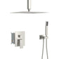 Dual Shower Head 16" Ceiling Mount Square Shower System With Rough In Valve