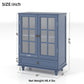 Minimalist Buffet Cabinet With Double Glass Doors And Drawer