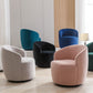 Swivel Accent Armchair Barrel Chair With Powder Coating Metal Ring