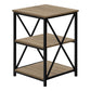 3 Tier Accent Table, Side Marble Look Contemporary & Modern