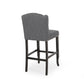 Viora - Set of 2 - 30" Charcoal & Dark Brown Fabric Tufted Wingback Counter Stools