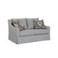 Loveseat With Skirt And Reversable Cushions And 2 Pillows - Light Gray