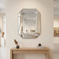 Diamond Shaped Wall Mirror With Beveled Edge Frameless Design - Silver