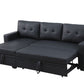 Upholstered Pull Out Sectional Sofa With Chaise