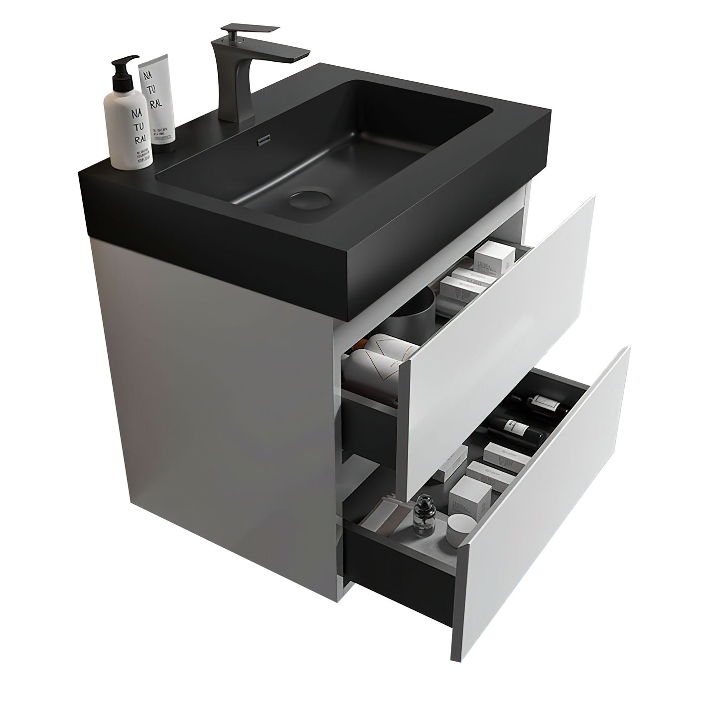 Alice - Bathroom Vanity With Large Storage, Sink, Wall Mounted