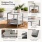 Round Outdoor Coffee Table With Shelf For Garden - Gray