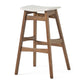 Mid Century Modern Bar Stool Set With Upholstered Seating