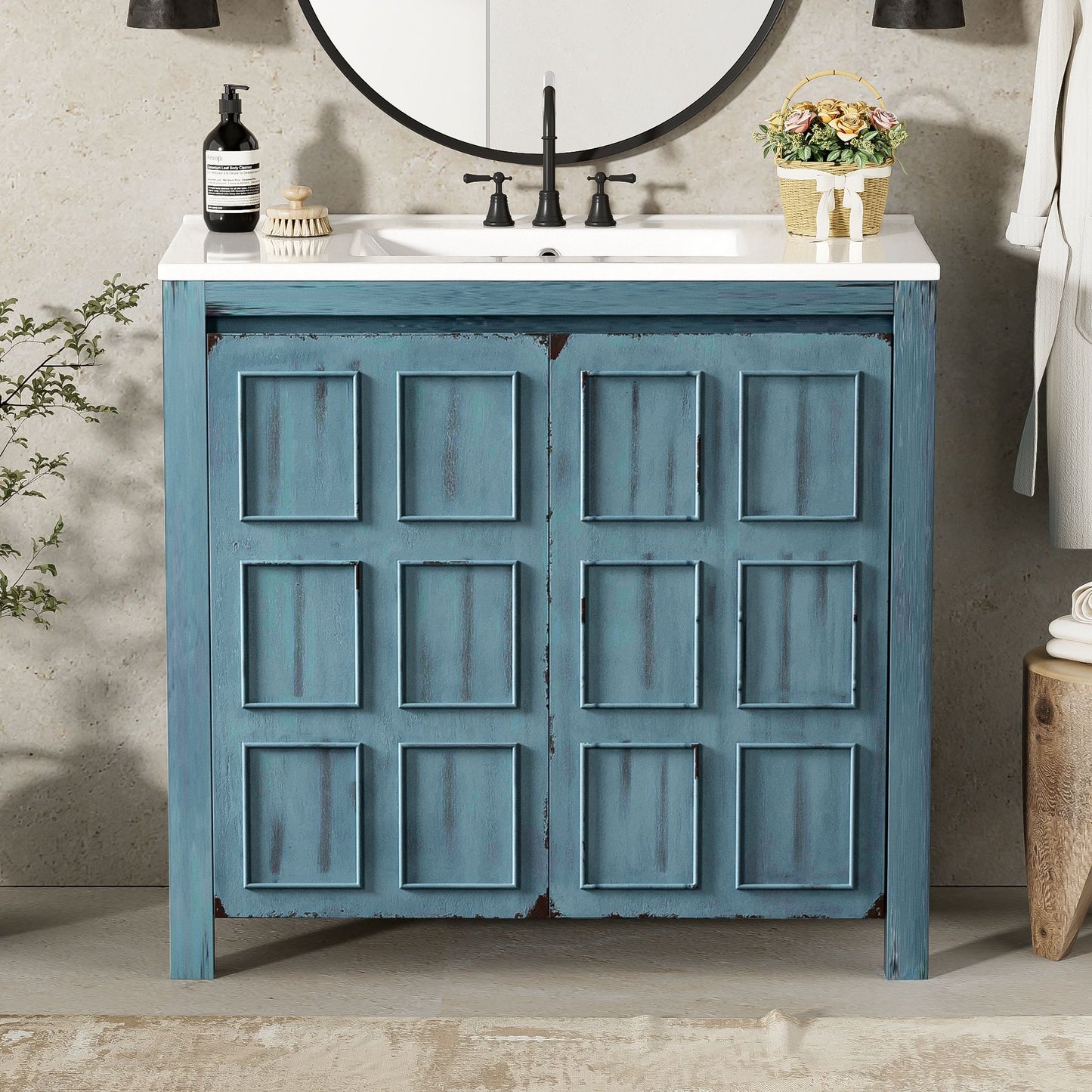 Bathroom Vanity Organizer With Sink, Combo Cabinet Set, Bathroom Storage Cabinet
