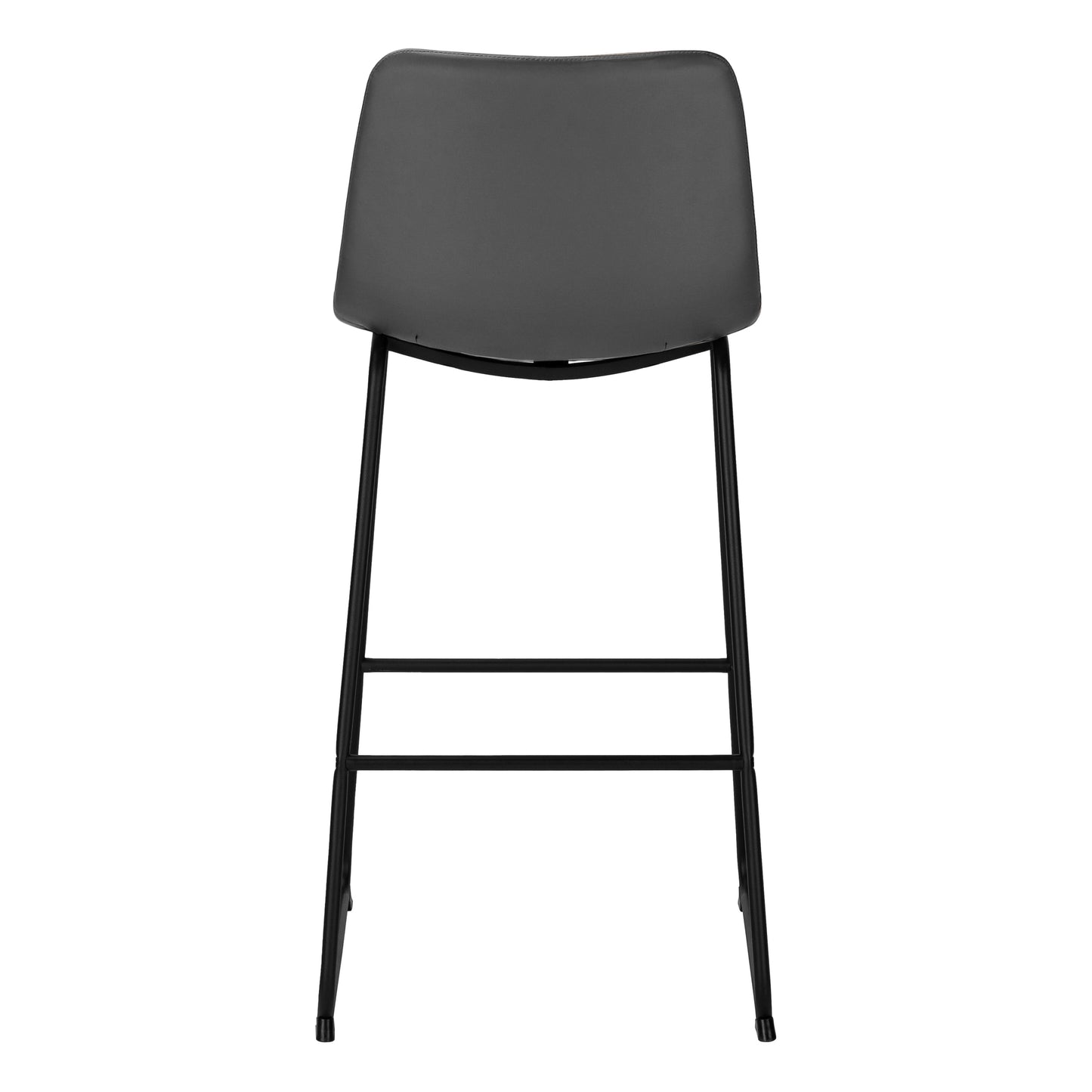 Highland - Set of 2 - 29" Black Swivel Wood Bar Stools with High Back, Contemporary Style