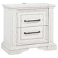 2 Drawer Nightstand With Dual USB Charging Ports - Vintage