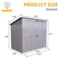 Garbage Bin Shed Stores 2 Trash Cans Metal Outdoor Bin Shed For Garbage Storage
