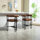 Harland - Set of 2 - 30" Light Brown Upholstered PU Bar Stools with Black Metal Frame and Modern Curved Backrest