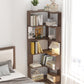 6 Tier Freestanding L-Shaped Corner Bookshelf For Living Room - Dark Brown