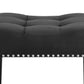 Vera - Set of 2 - 27" Black Velvet Saddle Counter Stools with Tufted Upholstered Seat, Nail-Head Trim, and Durable Wood Legs