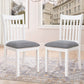 Modern Dining Chair, Wooden Back, Cushion Seats (Set of 2)