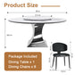Round Dining Table & 6 Chairs Set - Silver