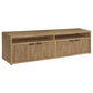 Palmer - 4 Door TV Stand With Open Shelves - Mango Color